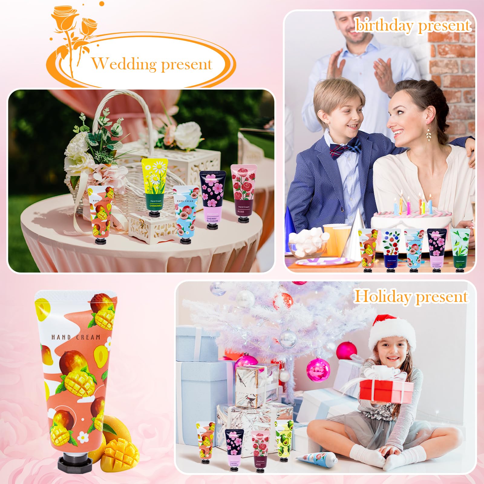Elegant packaging showcasing flavors and scent variety for thoughtful presents.