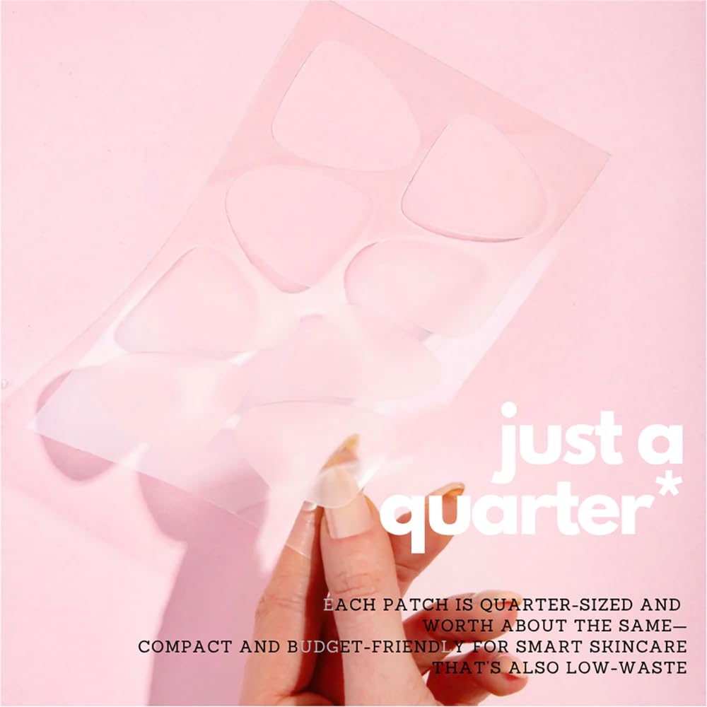 Comfordent Triangle Wrinkle Patches worn at night for discreet sleep-time care.