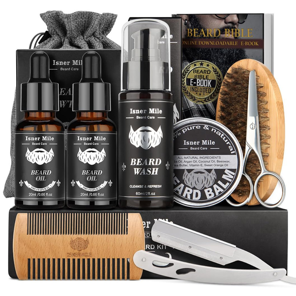Comfy Mate beard kit shampoo bottle for clean, nourished facial hair.