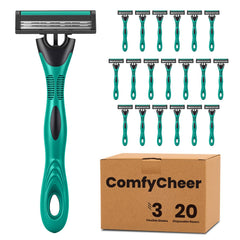 Comfycheer disposable razors 20-count pack for quick, budget-friendly grooming.