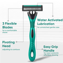 Comfycheer lubricating strip detail for a smooth glide during daily shaves.