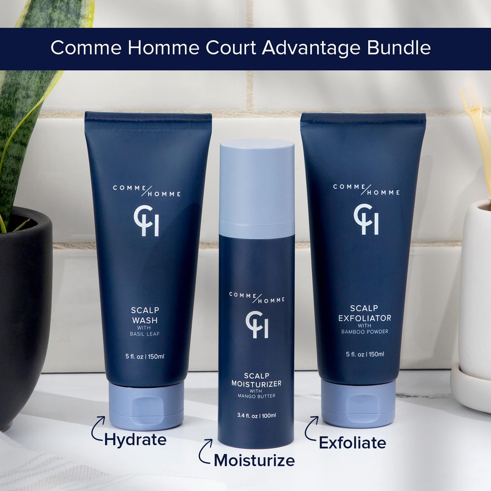 Comme Homme bottle-on-shelf image shows convenient 5 fl oz / 150 ml size.