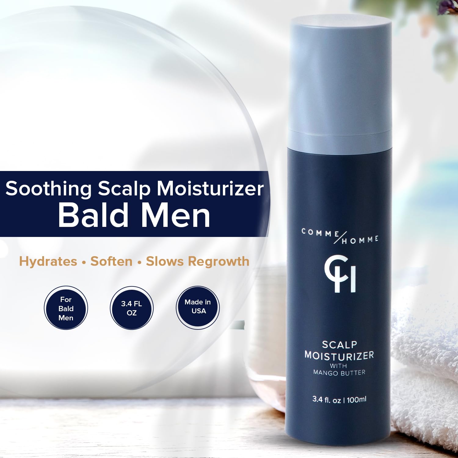 Comme Homme Scalp Moisturizer with aloe leaf juice boosts scalp hydration.