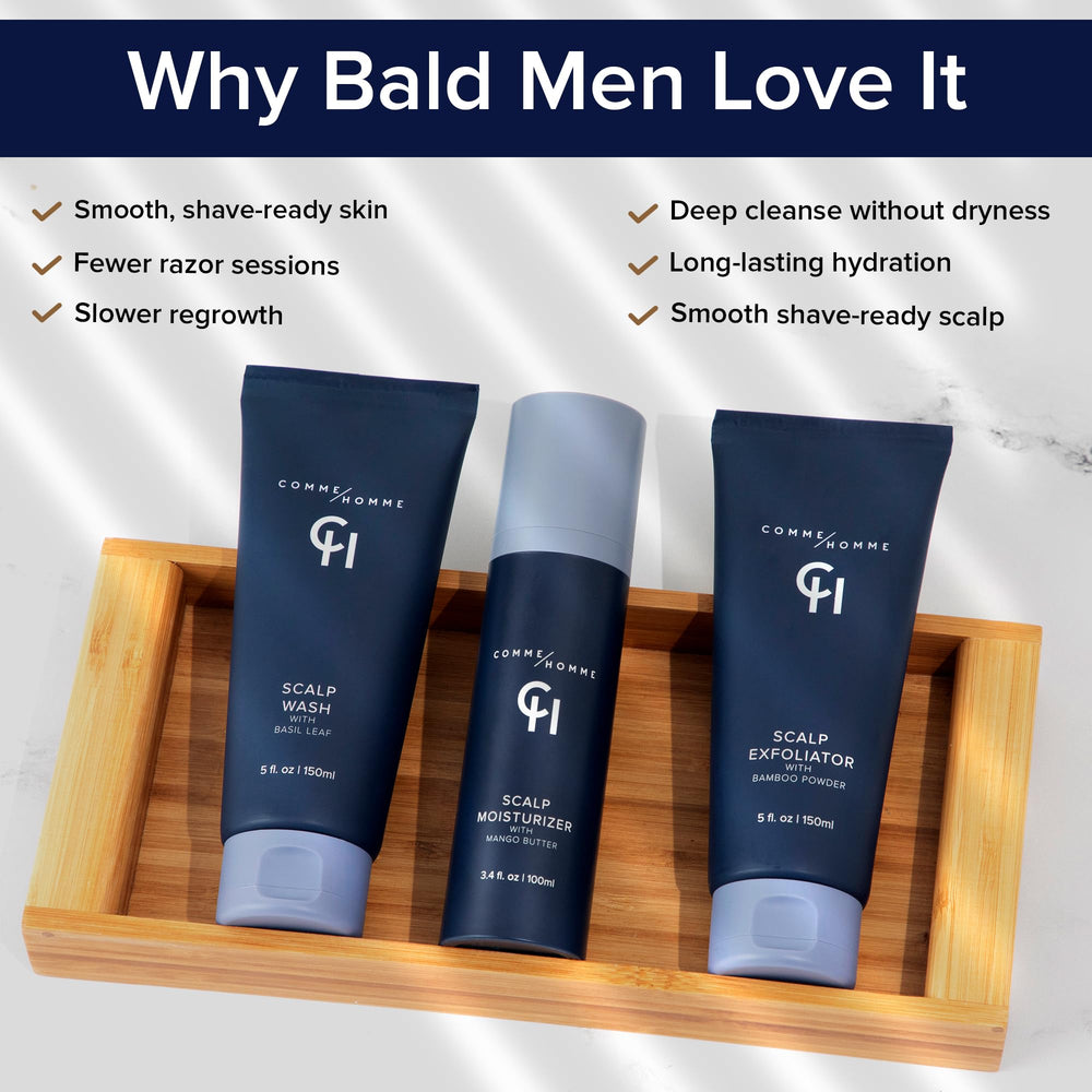 Comme Homme scalp moisturizer provides all-day comfort while protecting against dryness.