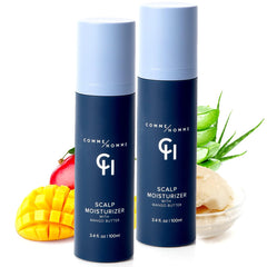 Comme Homme Scalp Moisturizer applied on bald head for smooth, hydrated skin.