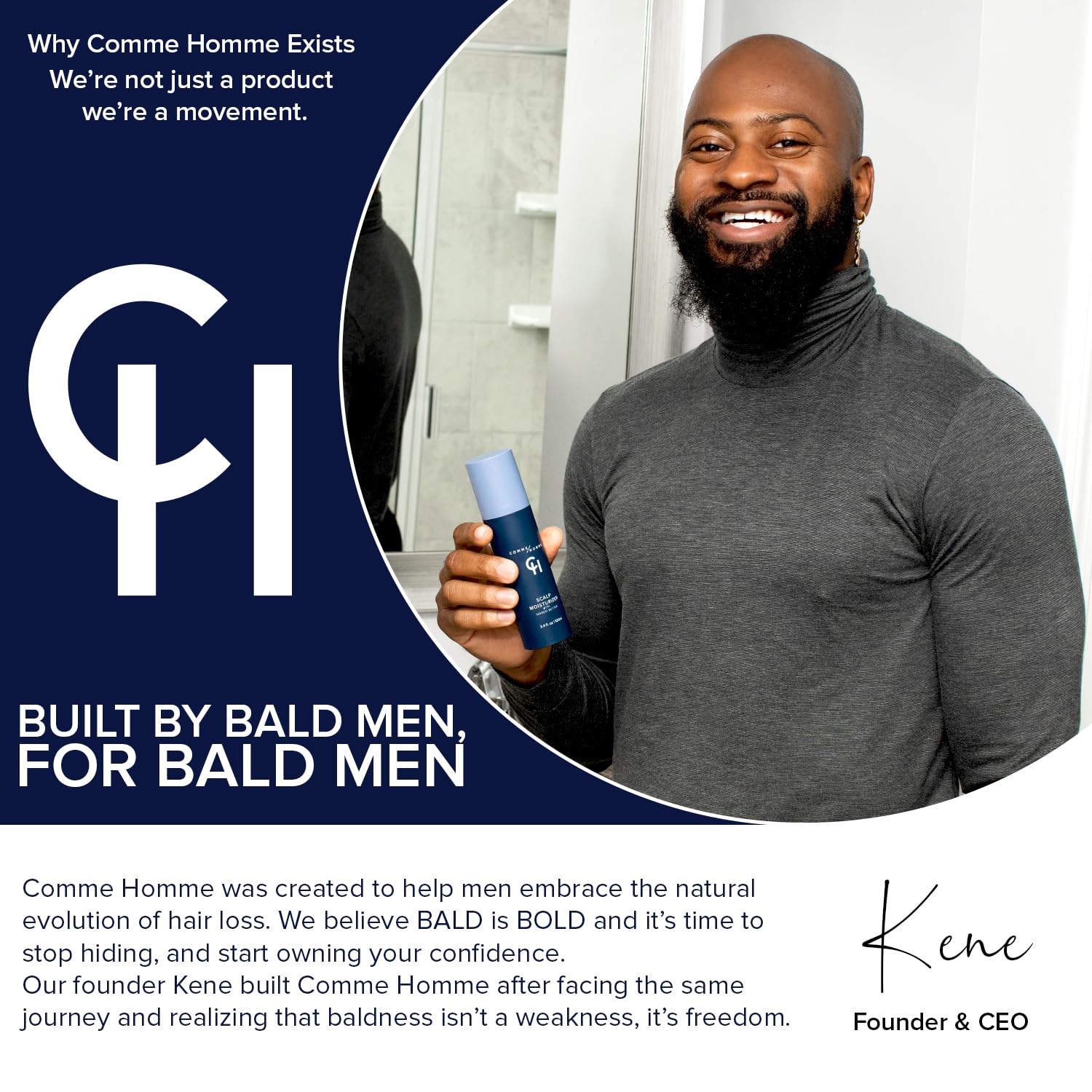 Pack of two Comme Homme scalp moisturizers for ongoing bald head care.
