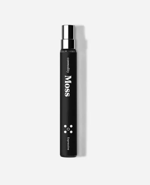 Commodity Moss Expressive travel spray is ideal for on-the-go woodland fragrance.