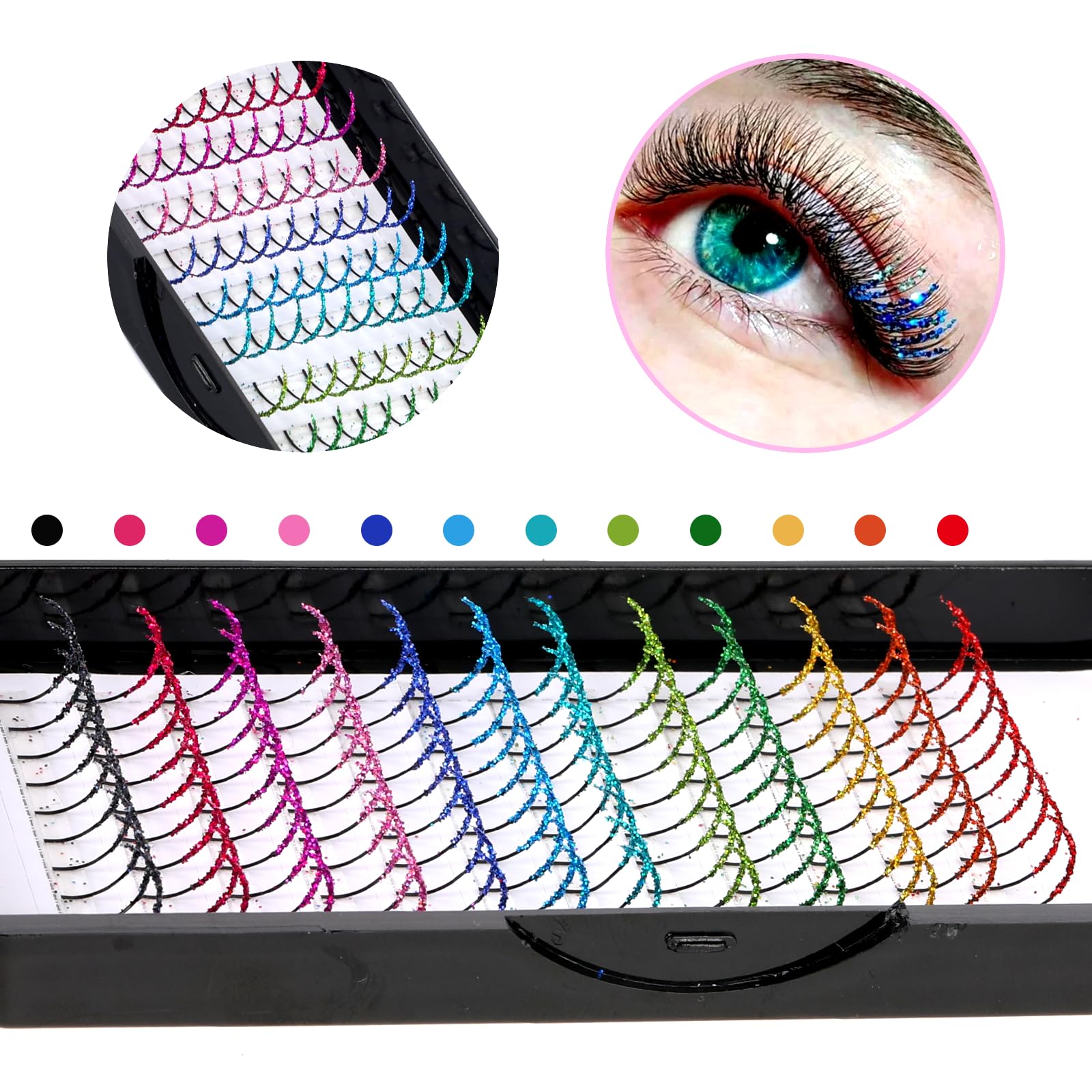 COMNICO 15mm D-curl lashes close-up for natural yet dramatic lift