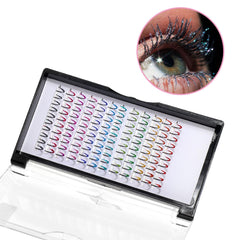 COMNICO colorful cluster lashes close-up showing glitter effect
