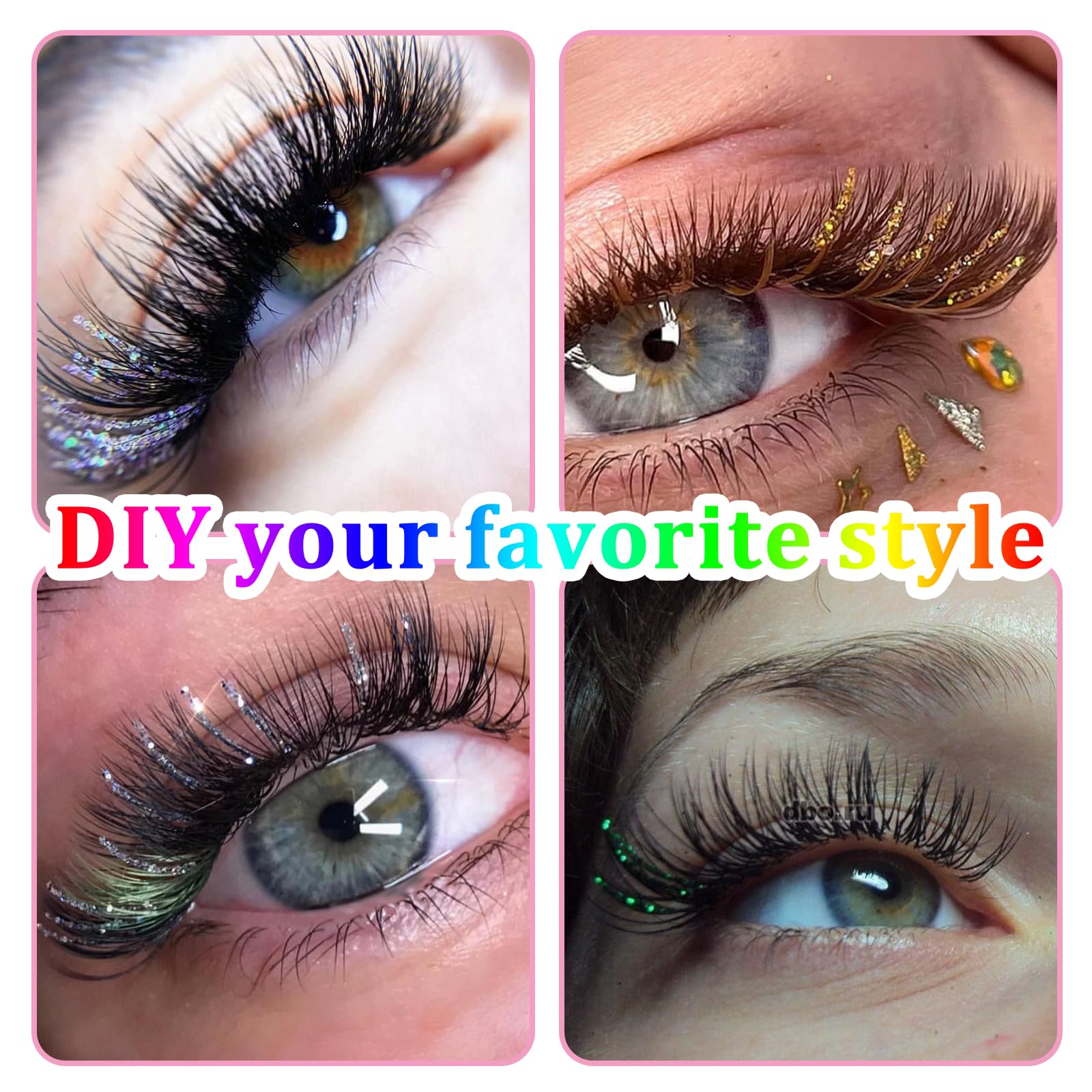 COMNICO fashion-use glitter lash extensions for stylish events