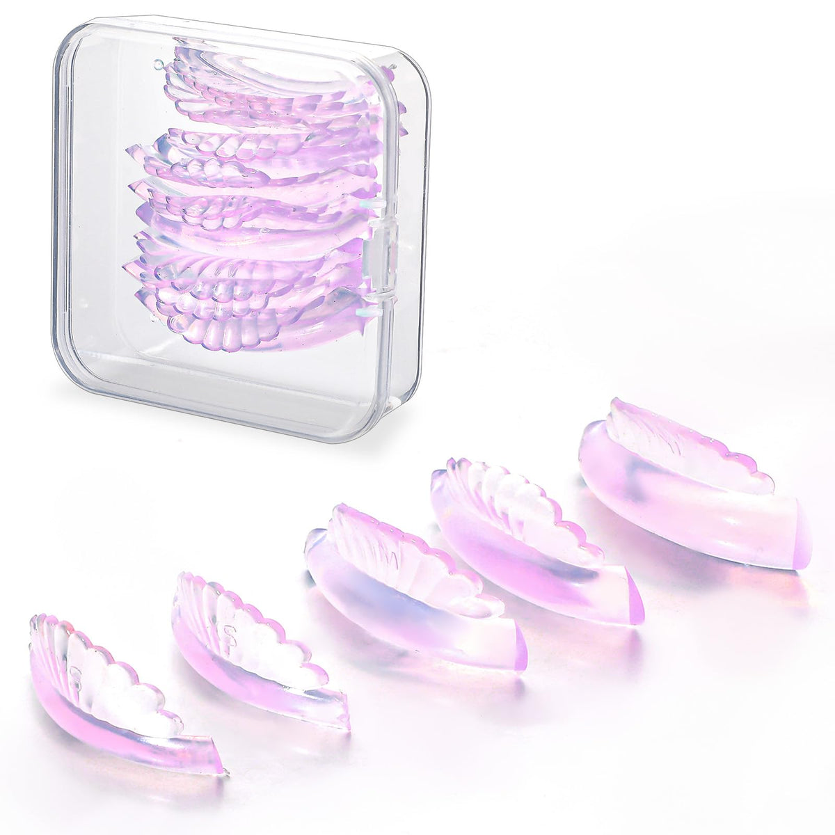 COMNICO lash lift pad shell pink close-up for gentle eye shaping during curling
