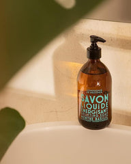 La Compagnie de Provence elegant glass pump bottle, refillable packaging for everyday use.