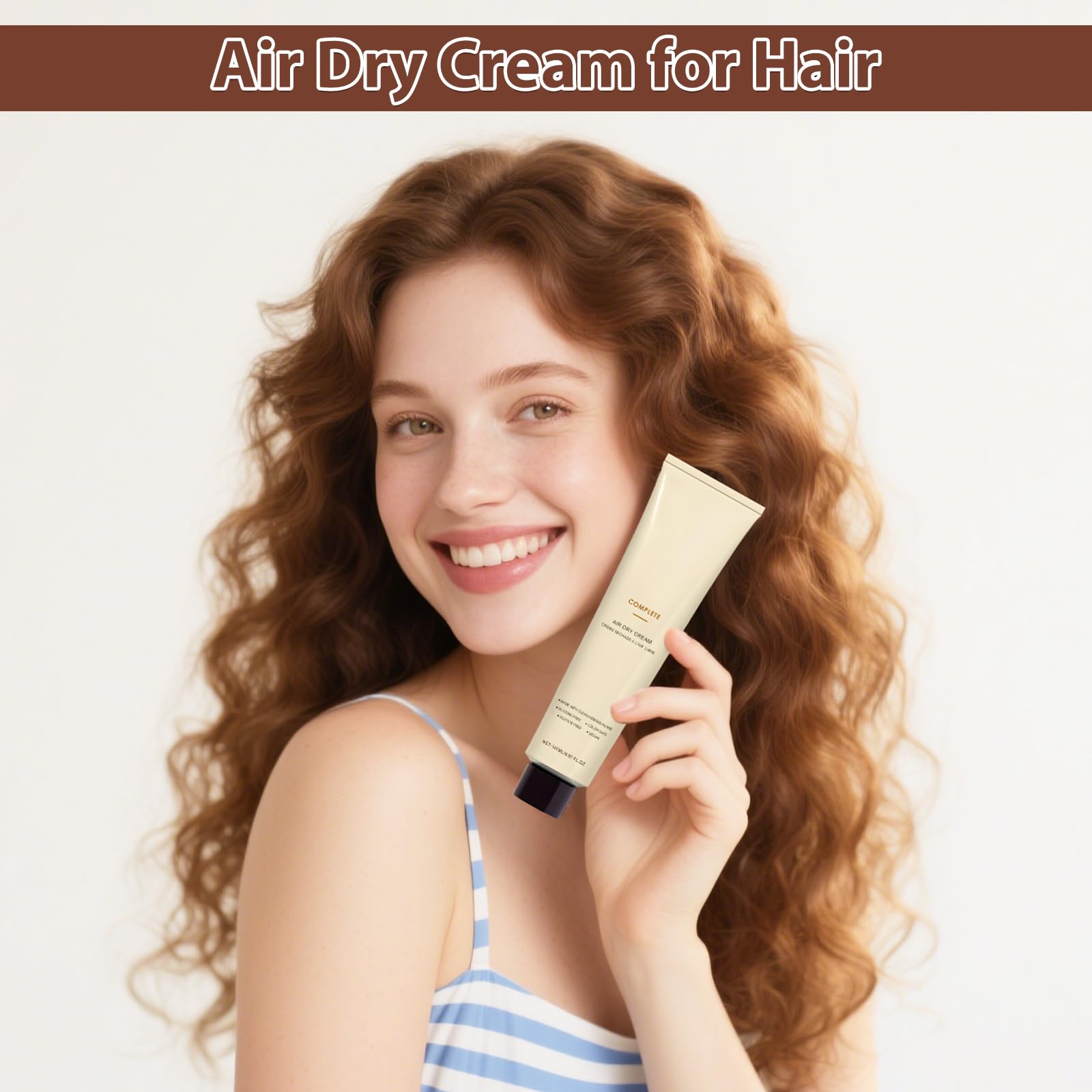 Packaging close-up of Complete Air Dry Cream with label details.