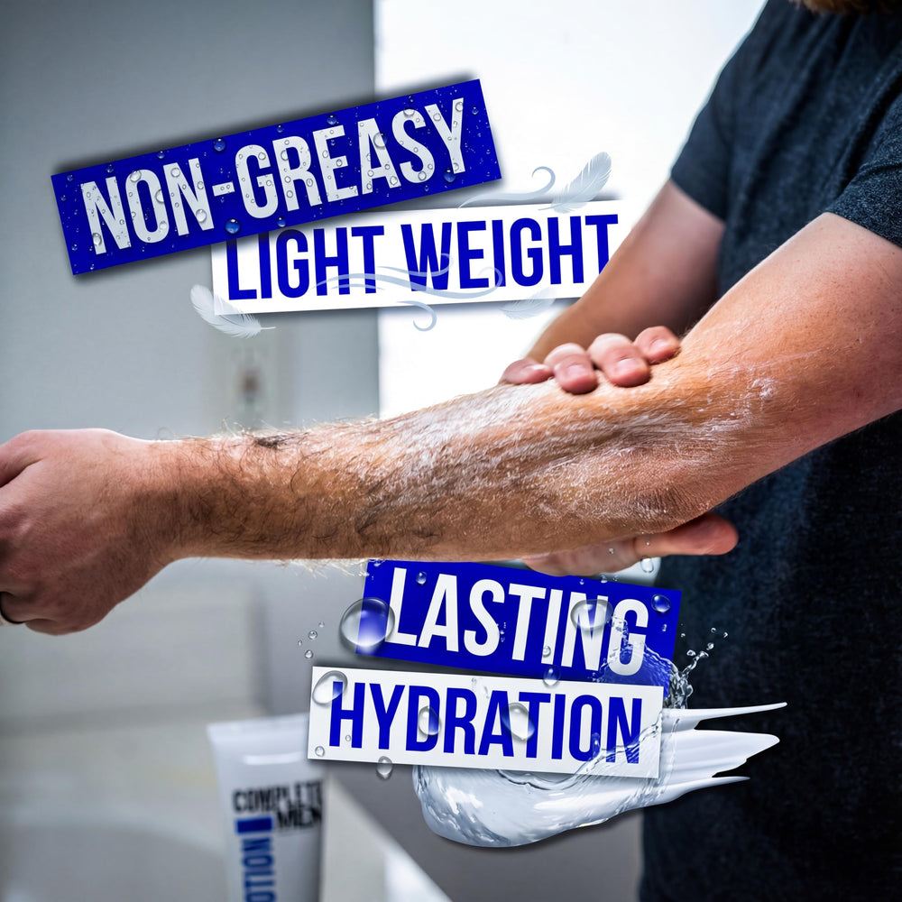 Complete for Men aloe vera formula soothes and hydrates the skin.