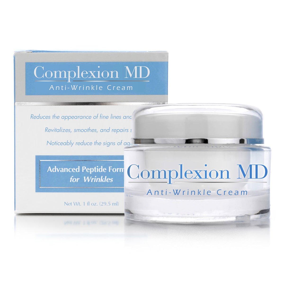 Complexion MD Advanced Anti-Wrinkle Cream jar with rich texture for smoother skin