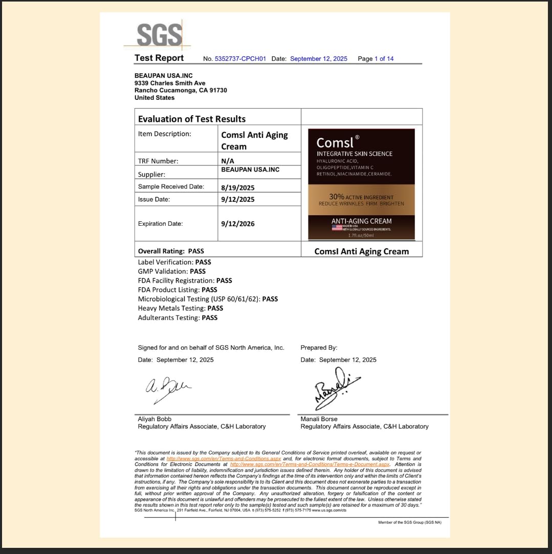 Comsl USA factory packaging badge emphasizes quality and safety.
