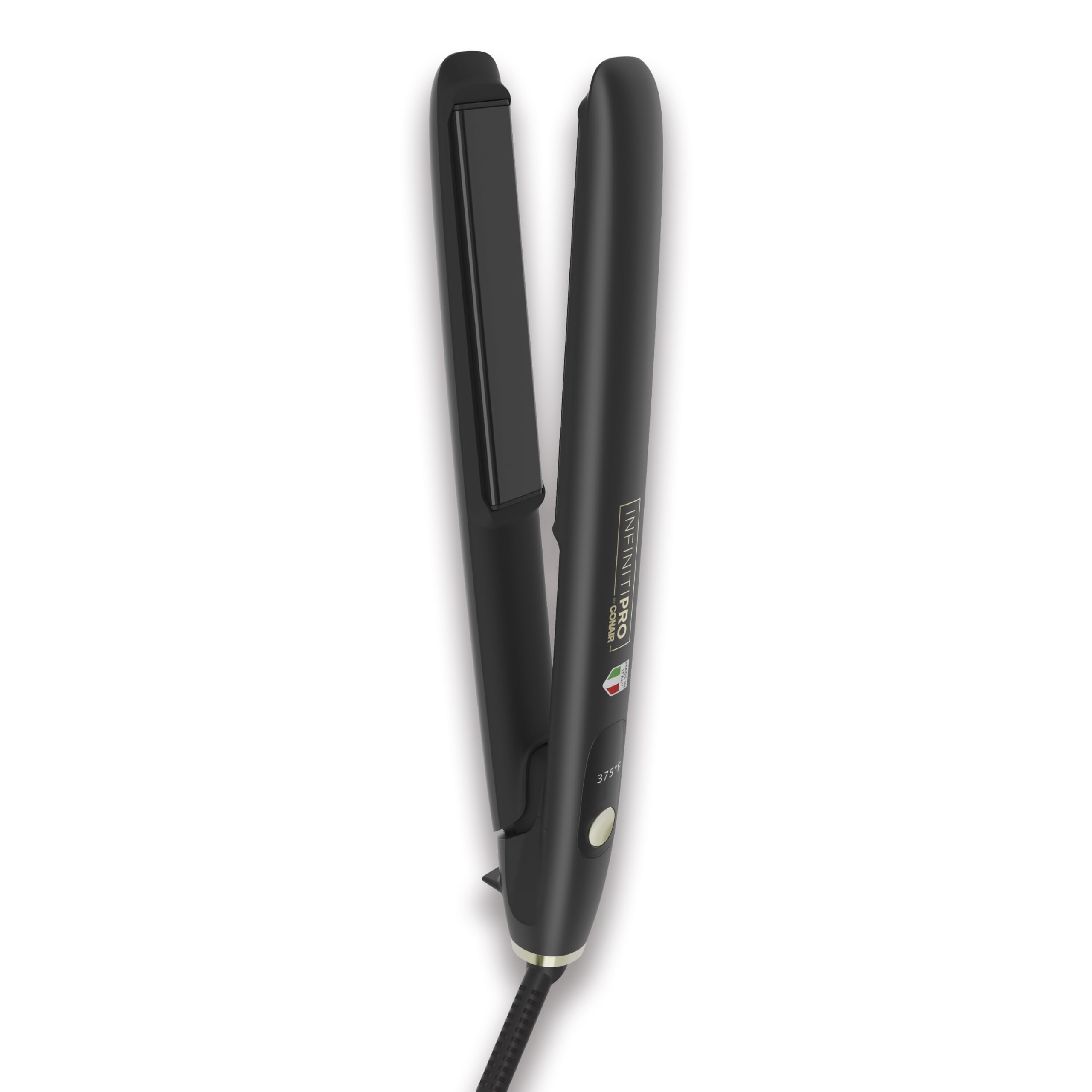 Conair ArteBella flat iron close-up showing long plates for faster styling