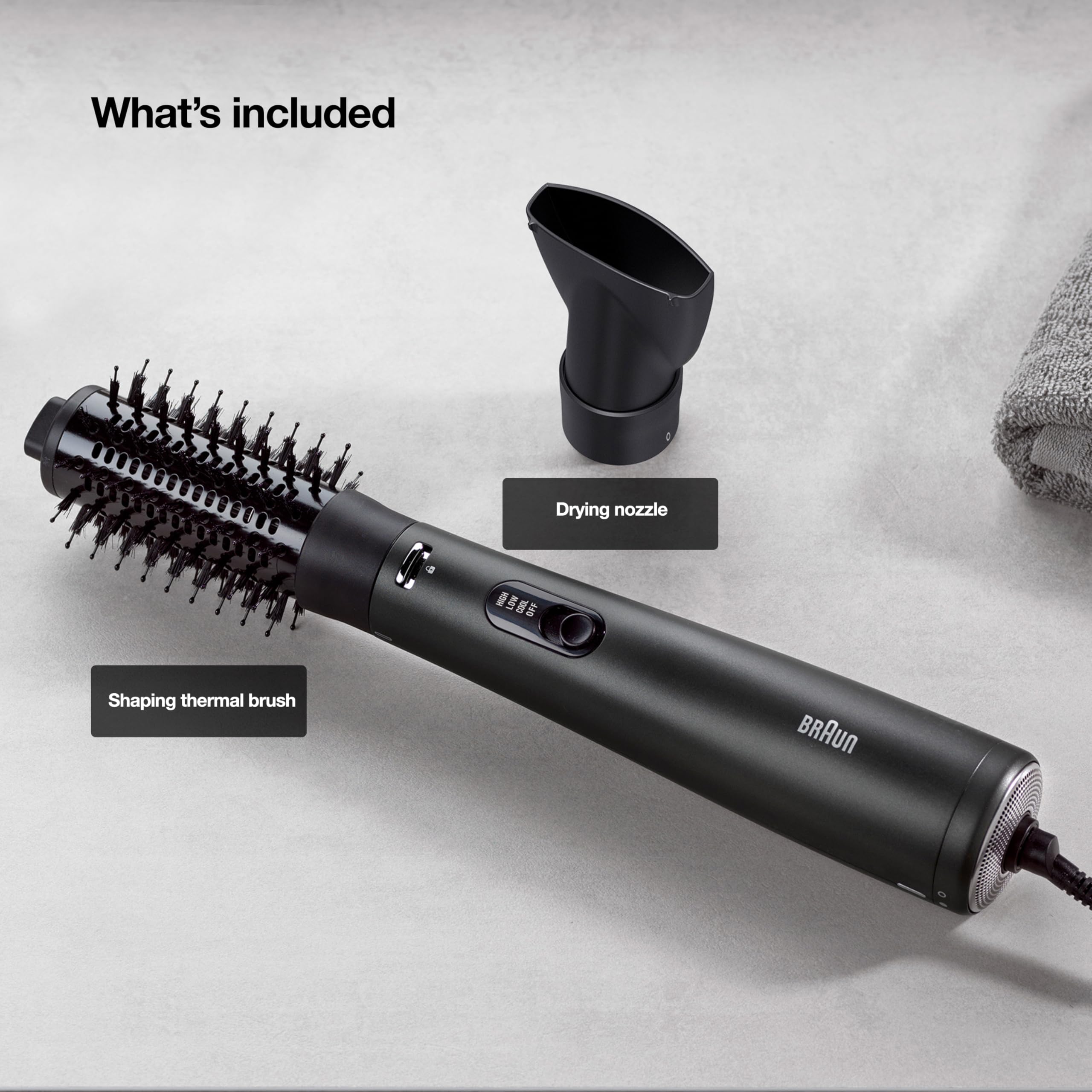 Conair Braun 2-in-1 ergonomic handle design for comfortable styling sessions