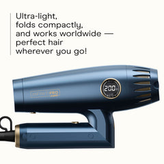 Conair Infiniti PRO 2.0 with diffuser attached delivering even heat and smooth strands.