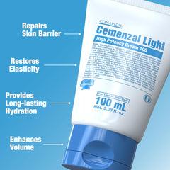 CONAPIDIL Cemenzal Light pump bottle in use for daily moisturization