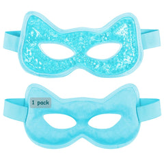 CONBELLA cooling eye mask dual-pack blue, front view for convenient hot and cold relief