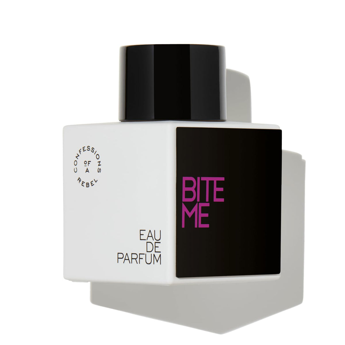 Confessions of a Rebel Bite Me EDP bottle pour evokes a bold, lasting scent for confident evenings.