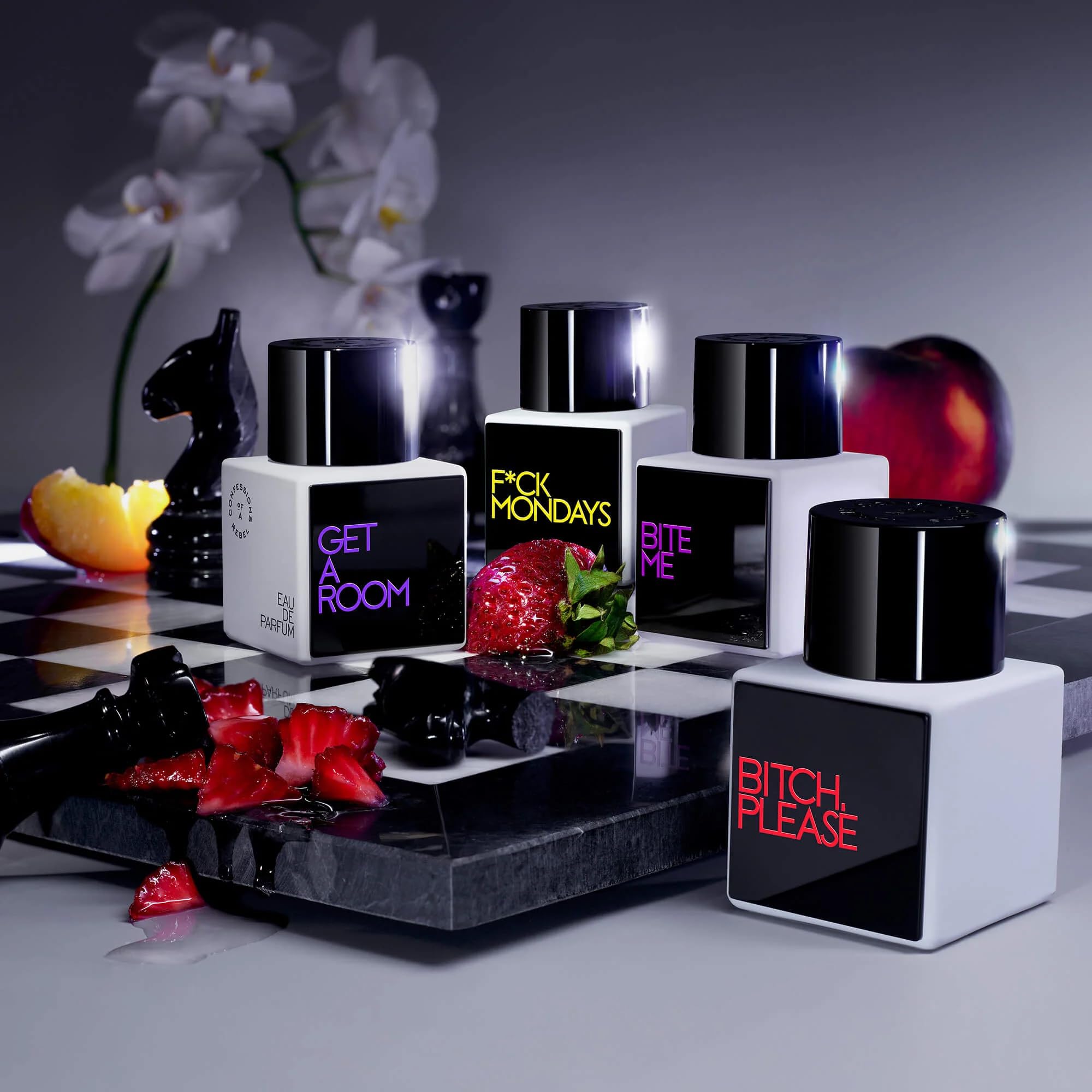 Confessions of a Rebel Bite Me EDP fragrance splash evokes fruity vanilla warmth for daily wear