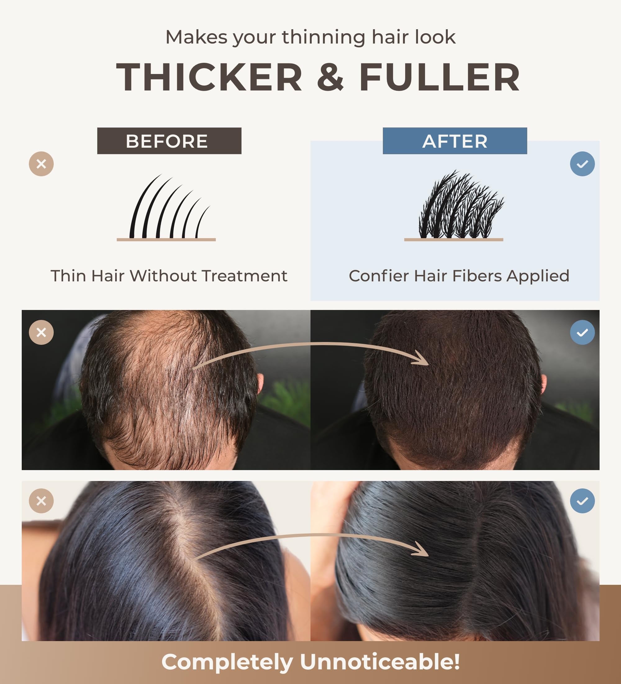 Close-up texture shows seamless blend with existing hair.