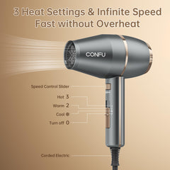 CONFU back-cover anti-suction design prevents hair snagging