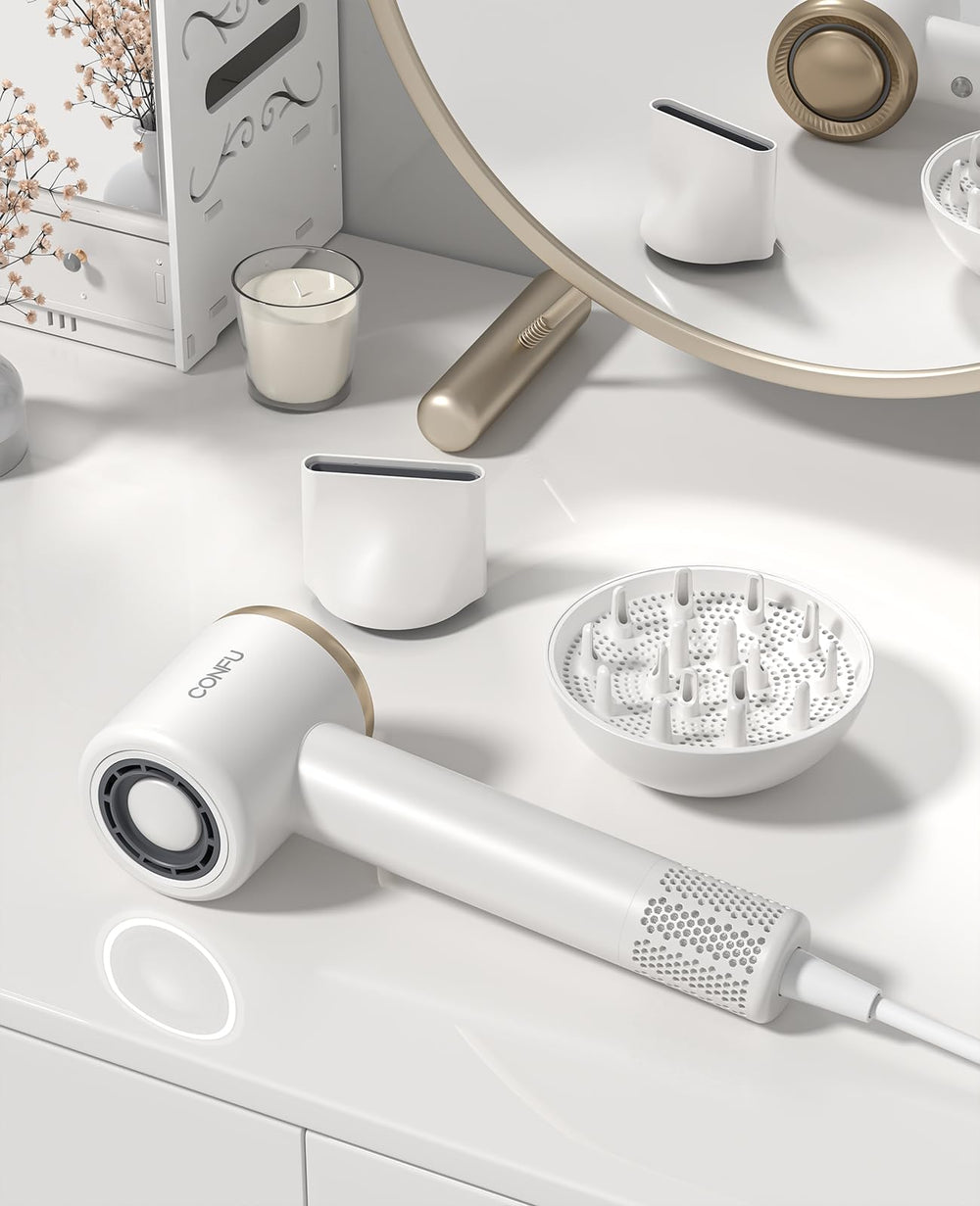 CONFU travel-friendly dryer with compact design for on-the-go use.