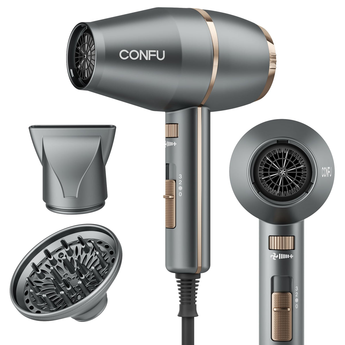 CONFU Blow Dryer concentrator nozzle for precise styling and sleek results