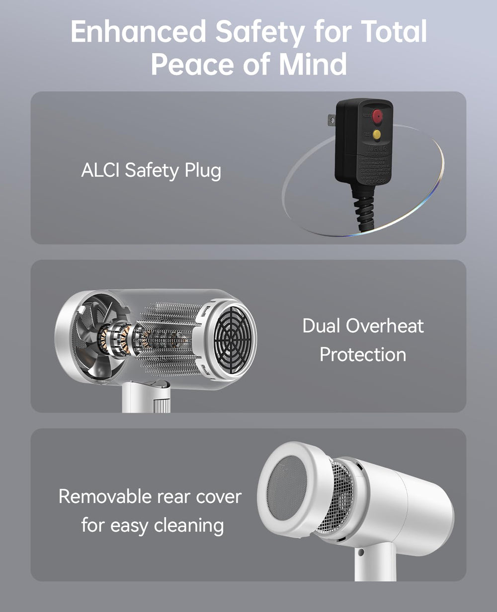 Overheat protection ensures safe styling on CONFU hair dryer
