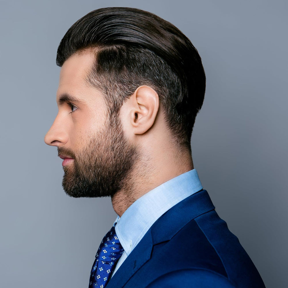 Real-life shot of Consort For Men Hair Spray demonstrating 12 hour hold.