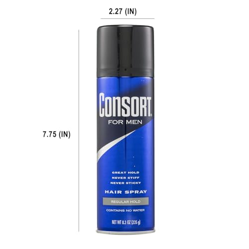 Close up of Consort For Men Hair Spray nozzle with quick-dry mist.