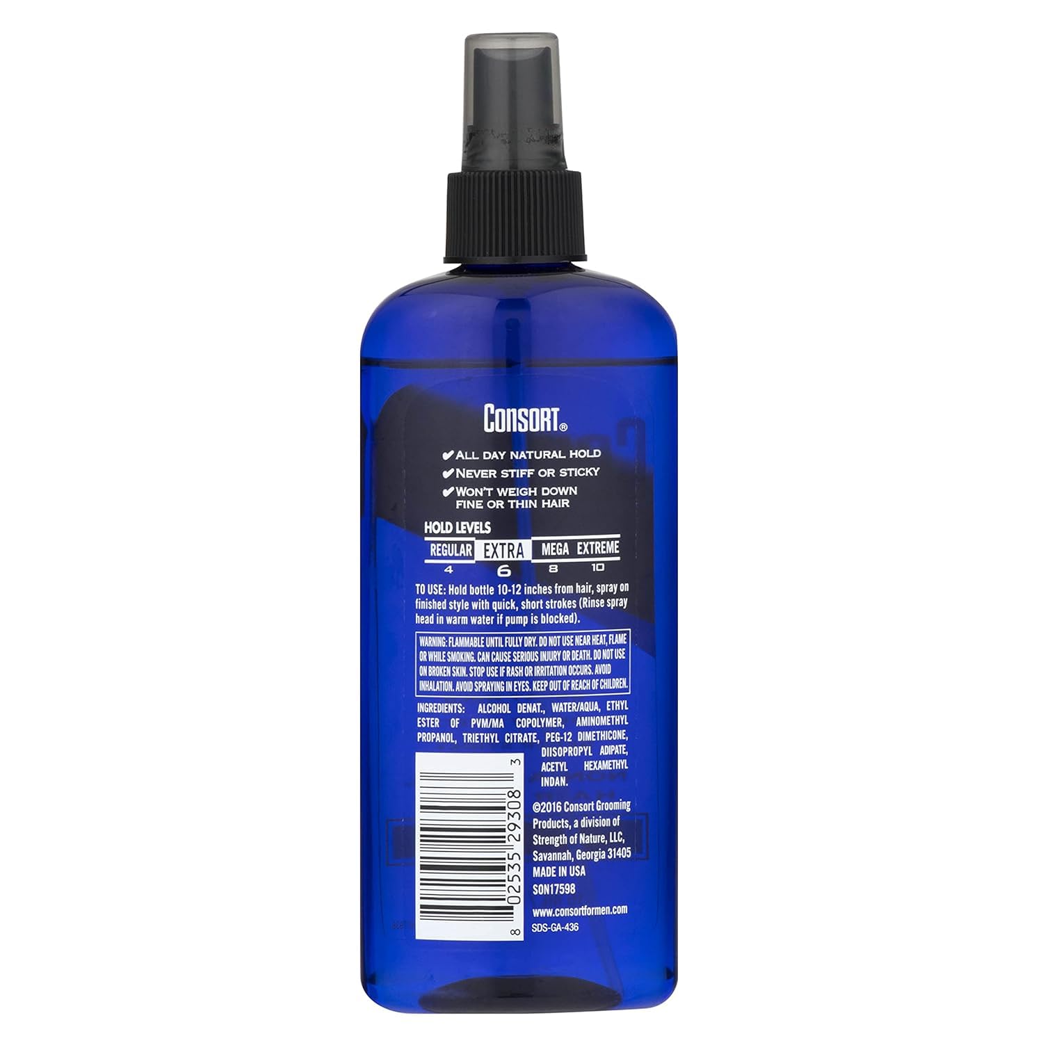 Consort label close-up showcases unscented formula for fragrance-sensitive use.