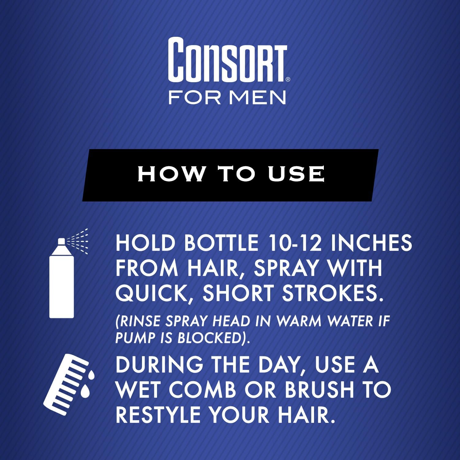 Consort packaging shows two-pack convenience for ongoing styling.