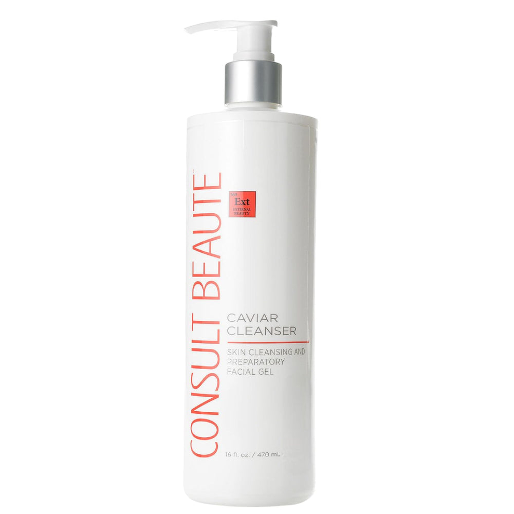 Consult Beaute Caviar Cleanser bottle showing gel-to-foam cleansing action