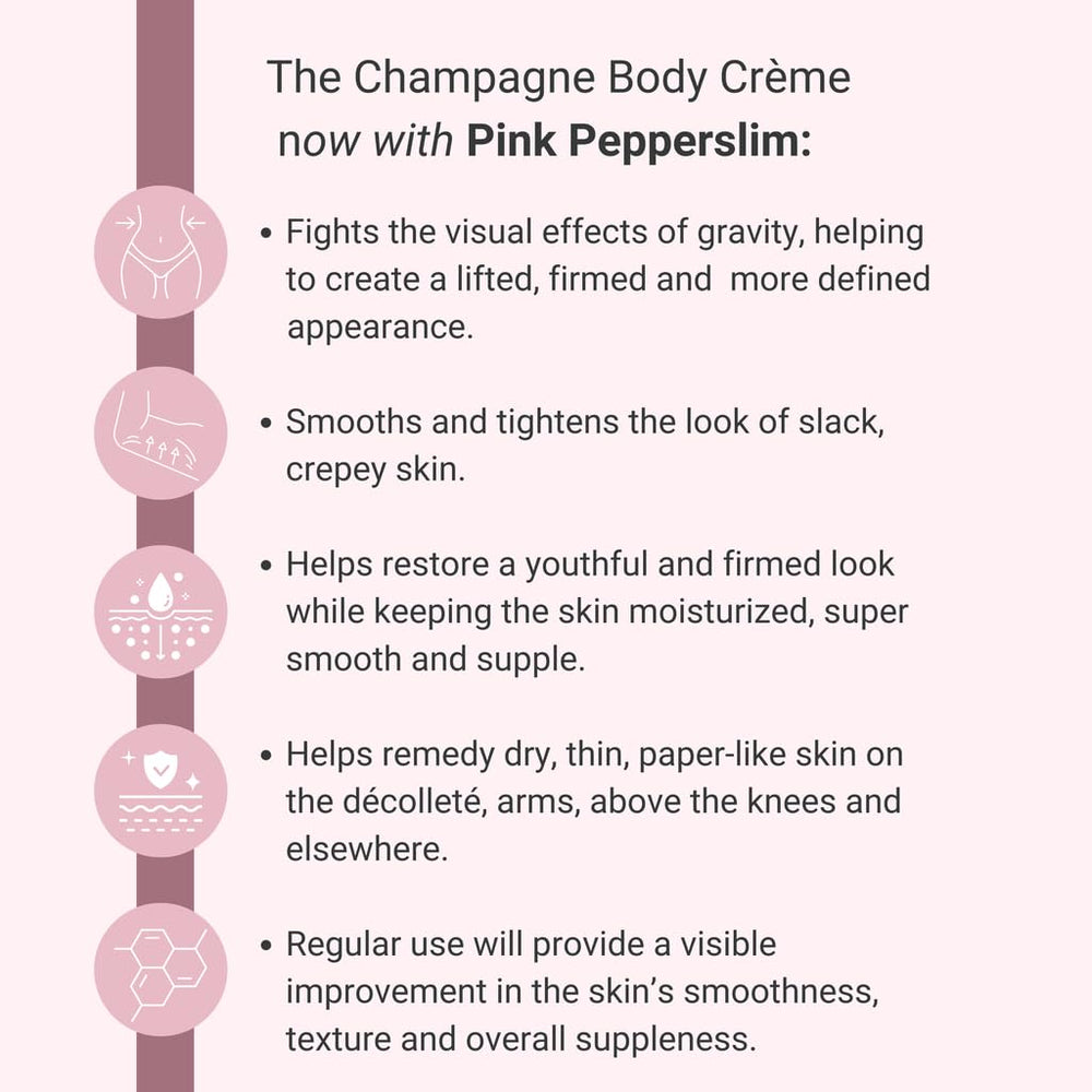 Consult Beaute Champagne Lift texture swirl highlights rich moisturizing formula.