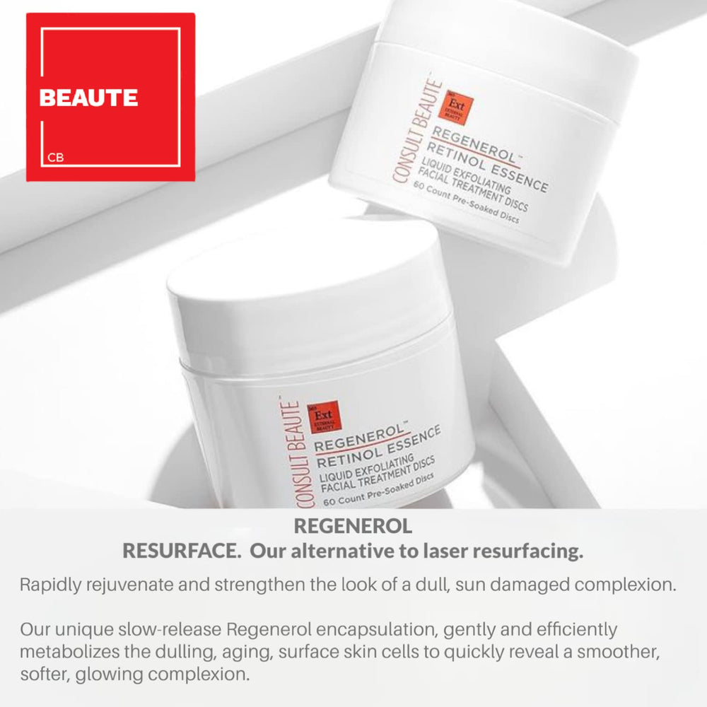 Close-up on Regenerol discs applying to skin for texture refinement