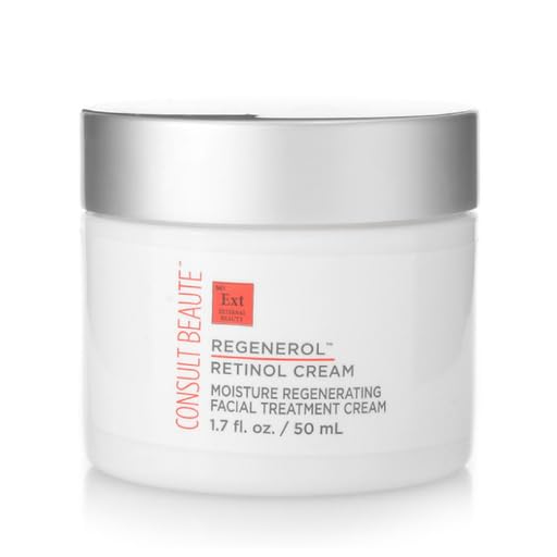 Consult Beaute Regenerol Retinol Face Cream jar showing the moisturizing formula for daily hydration.