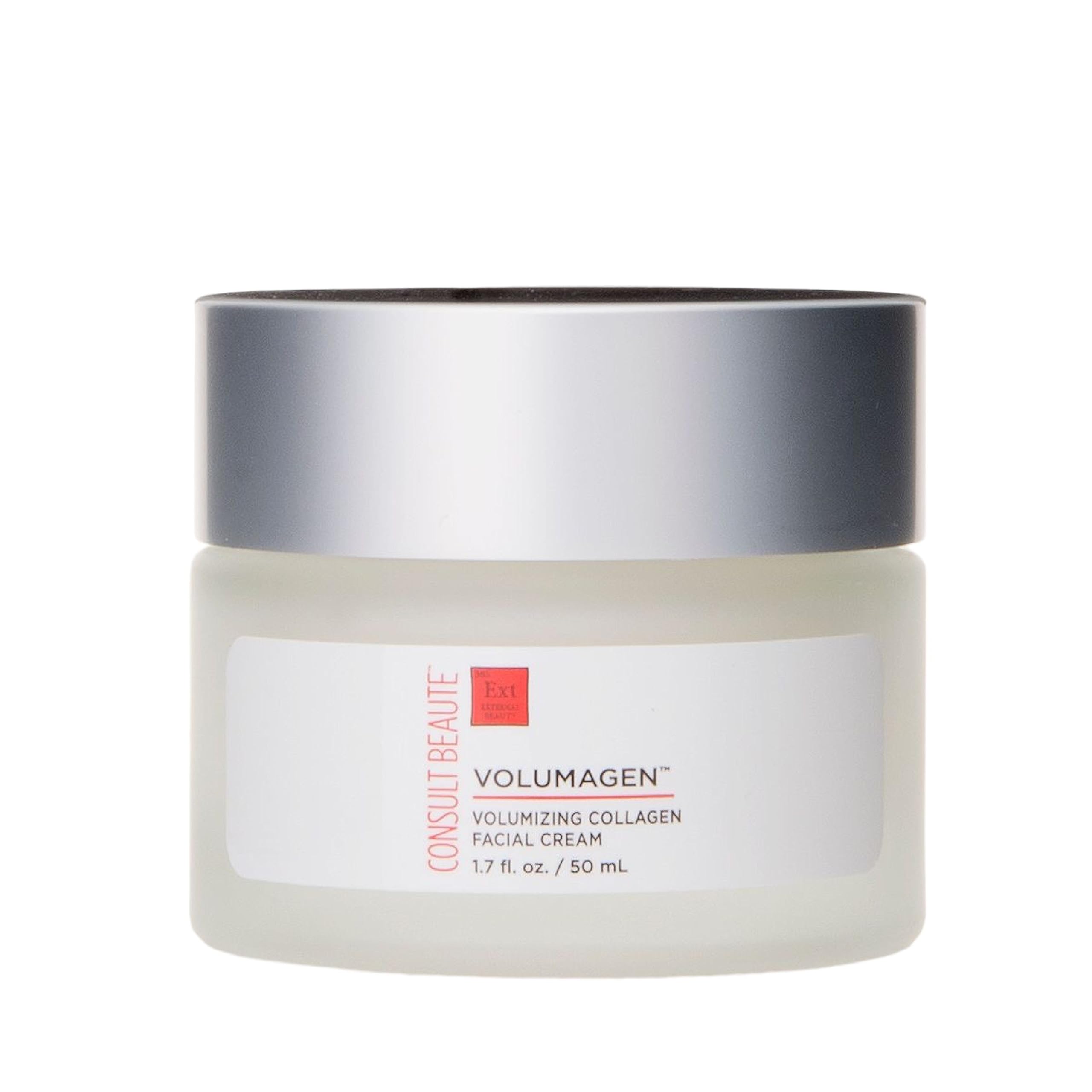 Consult Beaute Volumagen cream jar close-up showing hydrated texture