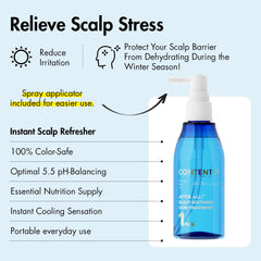 Contently After All! menthol provides cooling relief for stressed scalps