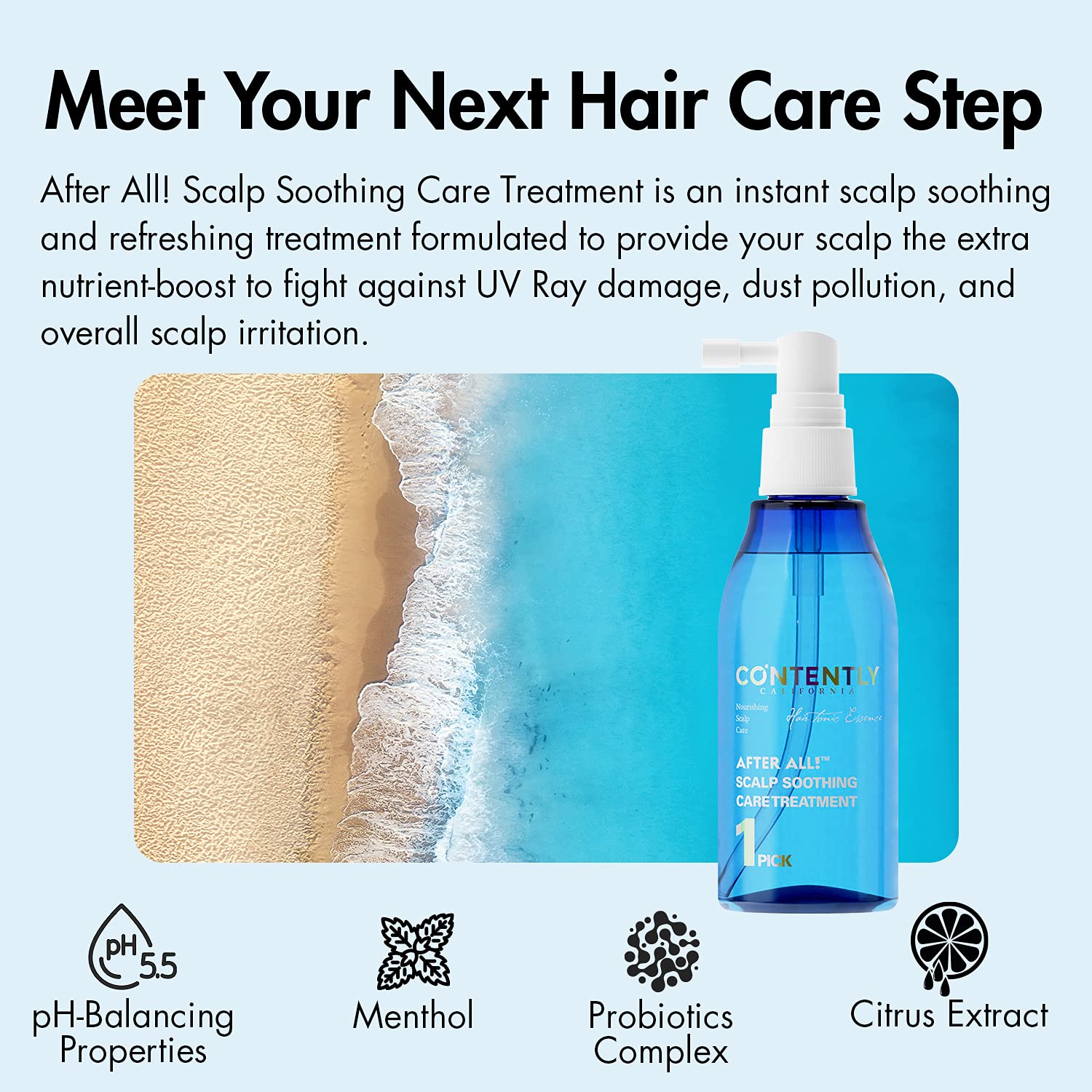 Contently After All! probiotics and plant ingredients support gentle scalp care