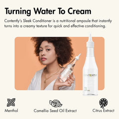 Close-up of creamy texture of Contently After All Sleek Conditioner.