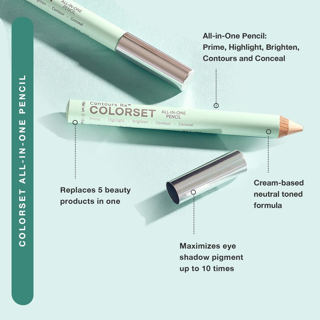 Contours Rx COLORSET conceals uneven tone while brightening the brow bone.