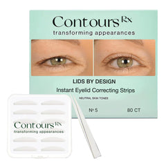 Contours Rx Lids by Design N°5 packaging with 80 transparent lift strips for quick eyelid enhancement