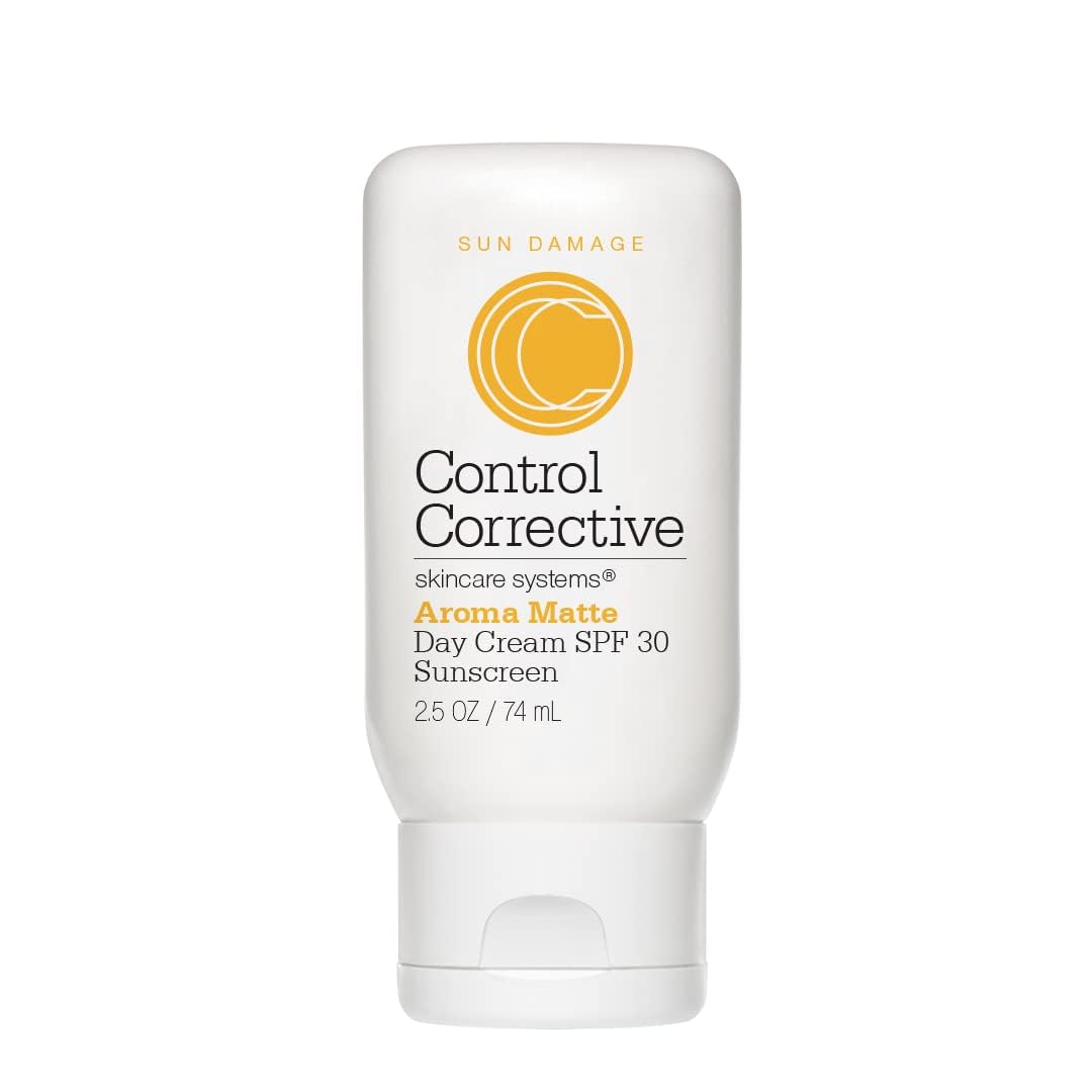 CONTROL CORRECTIVE Aroma Matte Day Cream bottle front with SPF 30 sun protection