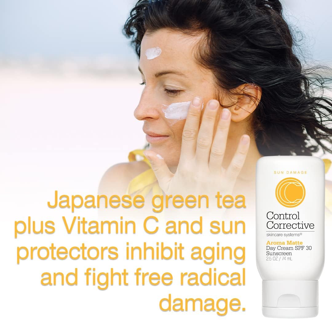 CONTROL CORRECTIVE Aroma Matte Day Cream packaging box with green tea icon