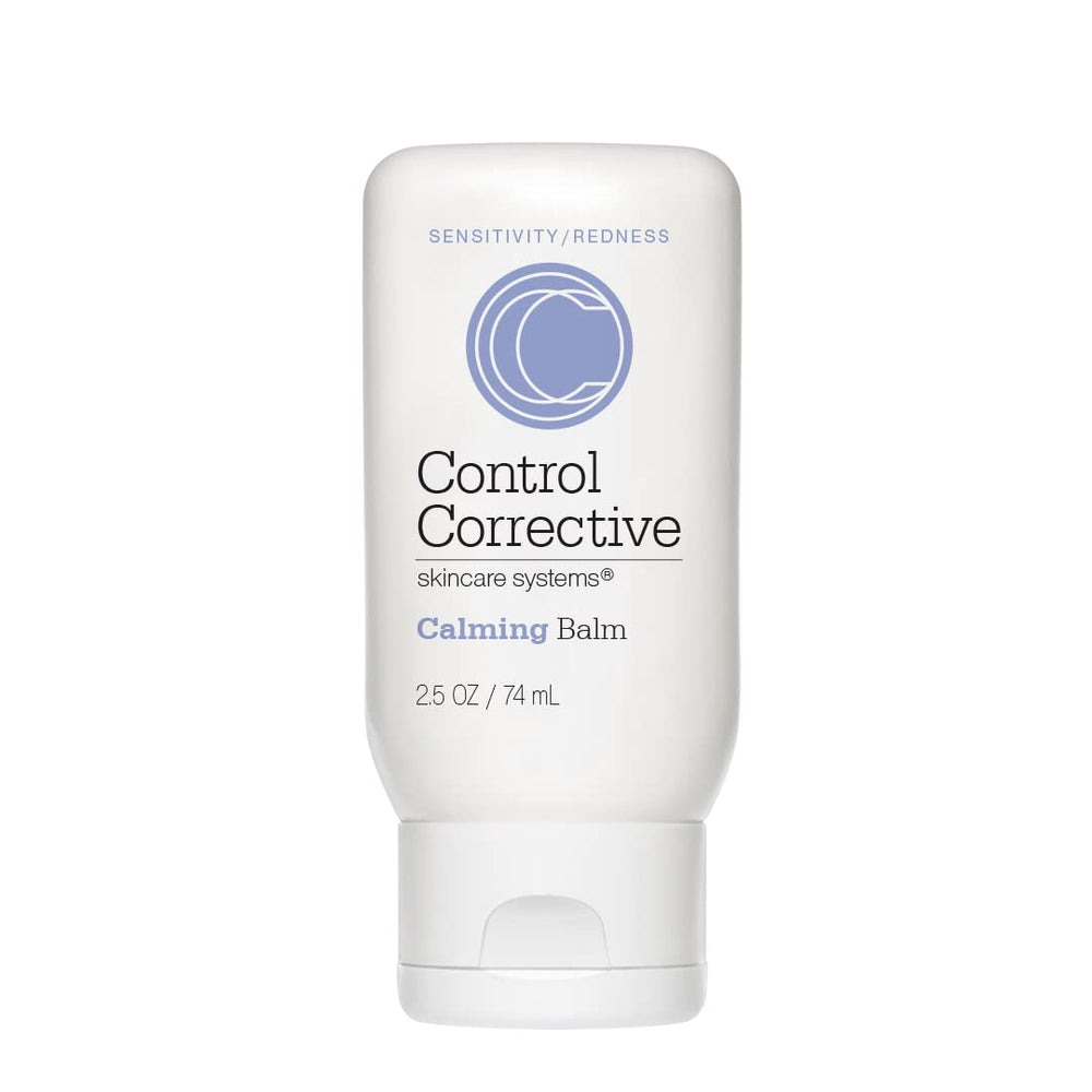 CONTROL CORRECTIVE Calming Balm jar displaying soothing, nourishing formula for sensitive skin.