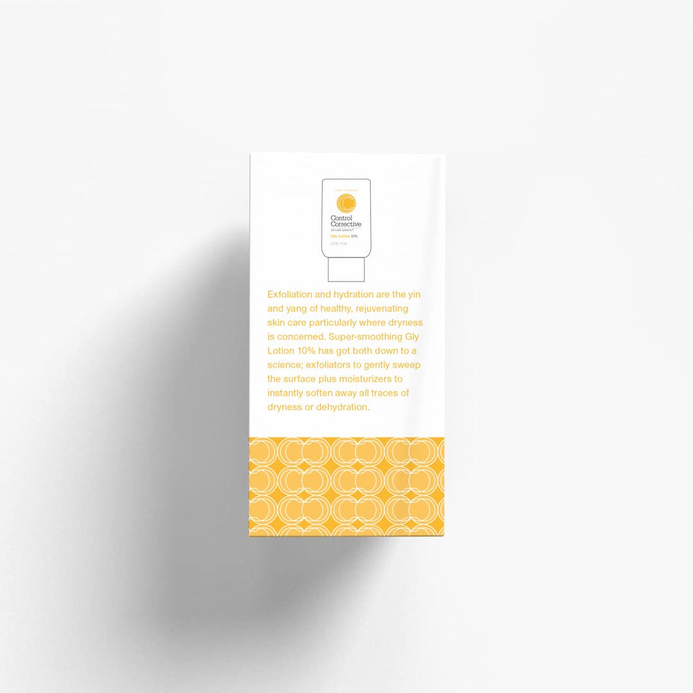 CONTROL CORRECTIVE Gly Lotion packaging on display.